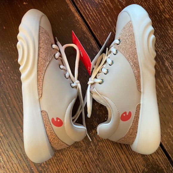 NWT NEW UIN Denia 1 Sesame Size 7 Womens Lace Up Retro Beige Hippie Comfy $215 - Picture 9 of 12